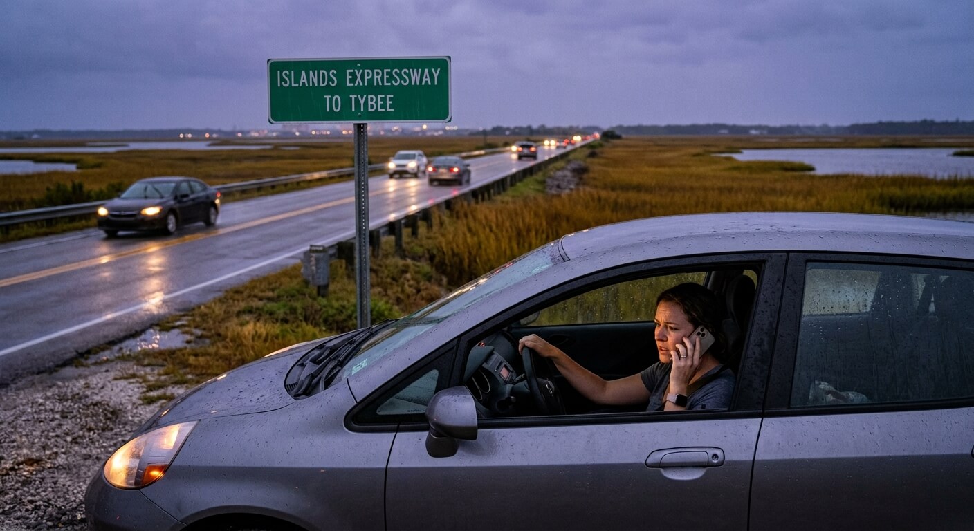 Stranded on the Road in Savannah, GA